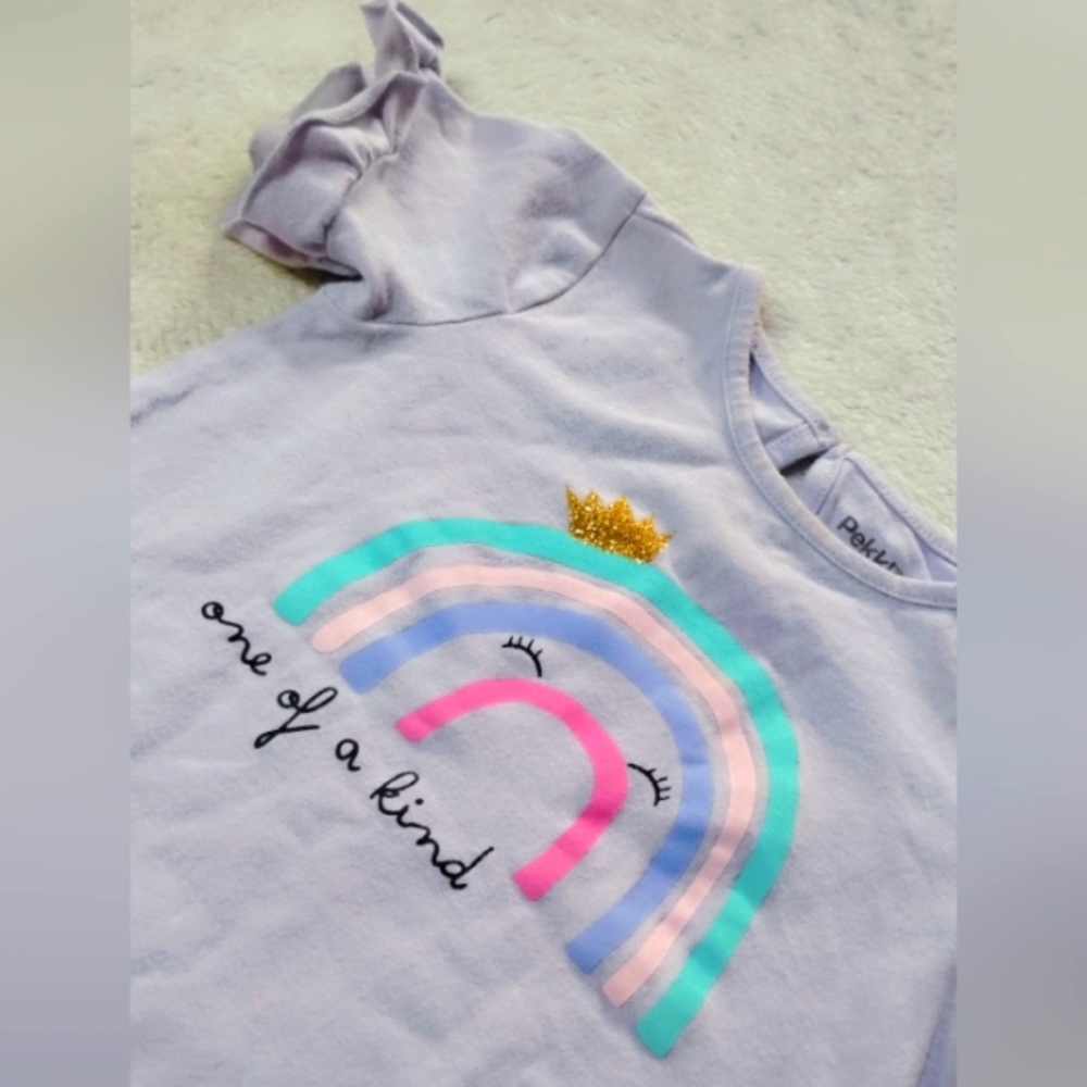 Kids Pekkle Purple With A Rainbow Shirt